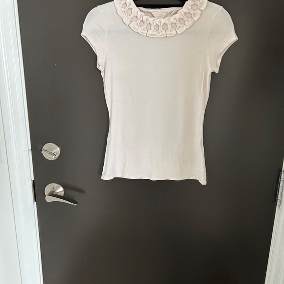 Ted Baker White Ruffle Collar Top - Picture 3 of 5